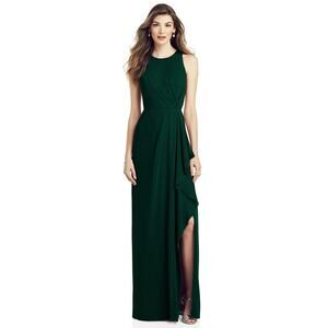 After Six Evergreen Elegant Chiffon Bridesmaid Dress 6818 T-514 Size 14R